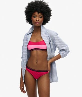 Slip de bikini échancré élastique