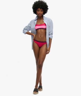 Slip de bikini échancré élastique