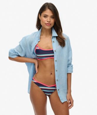 Slip de bikini rayé recyclé