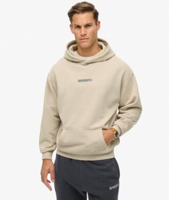 Sweat à capuche ample avec micro-logo