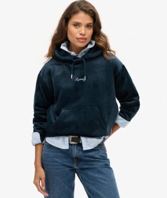 Sweat à capuche ample en velours Country Club