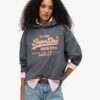 Sweat à capuche ample métallisé Vintage avec logo