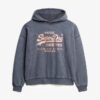 Sweat à capuche ample métallisé Vintage avec logo