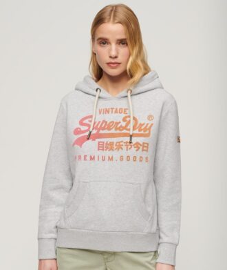 Sweat à capuche avec logo Vintage ton sur ton