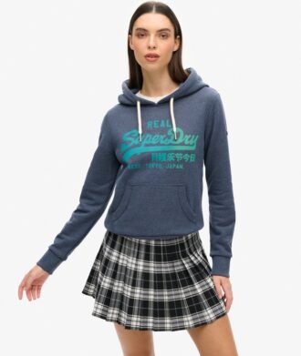 Sweat à capuche avec logo Vintage ton sur ton