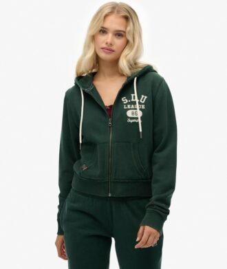Sweat à capuche zippé court et ample Athletic Essentials