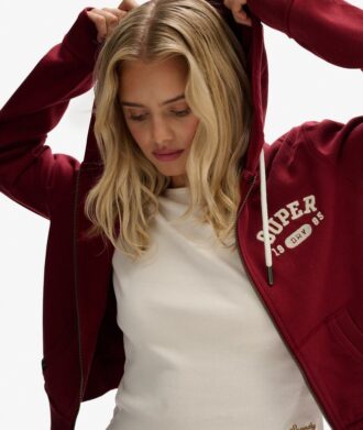 Sweat à capuche zippé court et ample Athletic Essentials