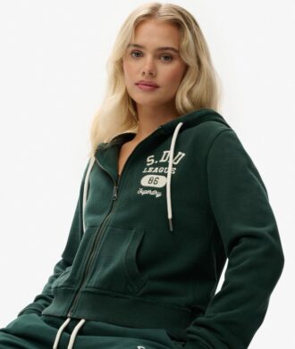 Sweat à capuche zippé court et ample Athletic Essentials