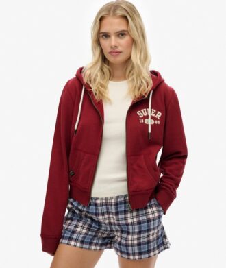Sweat à capuche zippé court et ample Athletic Essentials