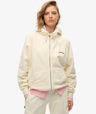 Sweat à capuche zippé oversize à manches raglan avec logo Essential