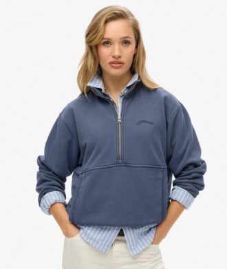 Sweats oversize à demi-zip avec logo Essential