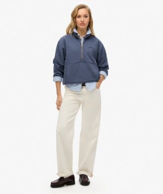 Sweats oversize à demi-zip avec logo Essential