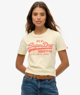 T-shirt ajusté avec logo Vintage néon