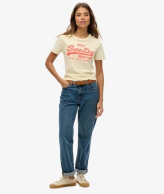 T-shirt ajusté avec logo Vintage néon