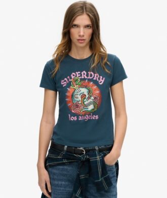 T-shirt ajusté avec strass « Tattoo » T-shirt ajusté avec strass « Tattoo »