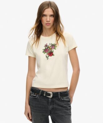 T-shirt ajusté Small Tattoo Rhinestone