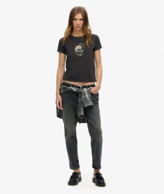 T-shirt ajusté Small Tattoo Rhinestone