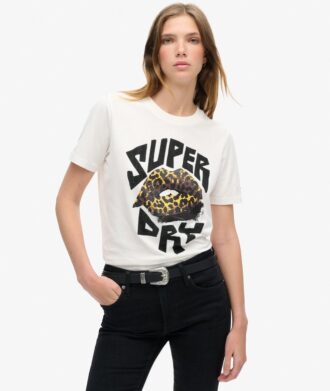 T-shirt ample avec affiche punk lo-fi