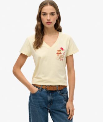 T-shirt ample à col en V métallisé Suika T-shirt ample à col en V métallisé Suika