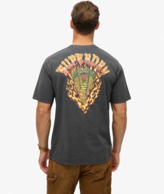 T-shirt ample à motif Biker Rock
