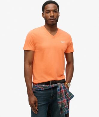 T-shirt à col en V avec logo Essential en Organic Cotton