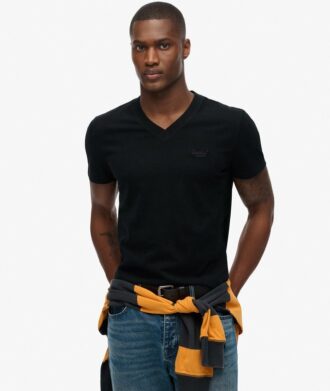 T-shirt à col en V avec logo Essential en Organic Cotton