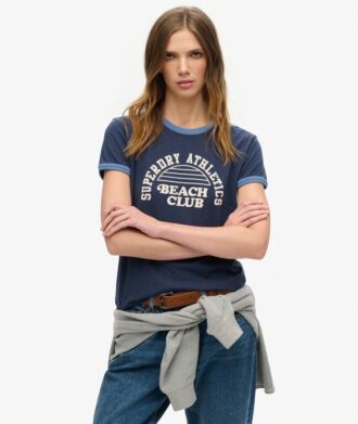 T-shirt à col lanières et imprimé plage Athletic Essentials