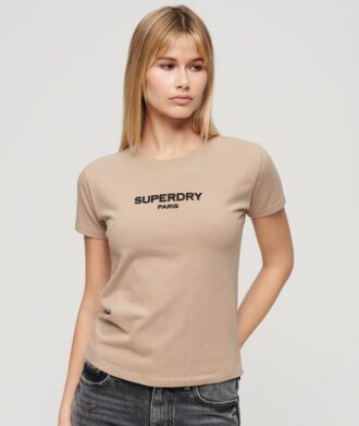 T-shirt court ajusté avec logo Sport Luxe