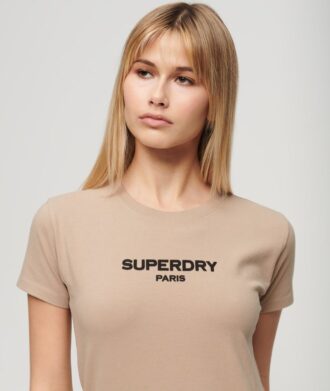 T-shirt court ajusté avec logo Sport Luxe