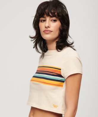 T-shirt court à rayures Vintage