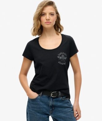 T-shirt à encolure dégagée Lo-Fi Biker