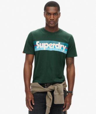 T-shirt à logo et rayures rétro