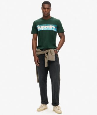T-shirt à logo et rayures rétro