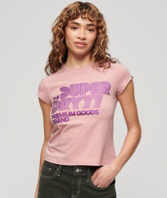 T-shirt à logo pailleté rétro