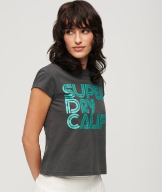 T-shirt à logo pailleté rétro