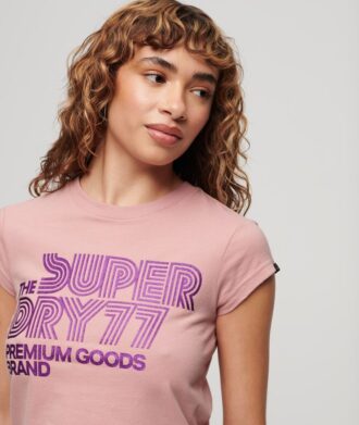 T-shirt à logo pailleté rétro
