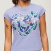 T-shirt à manches courtes et imprimé floral