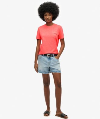 T-shirt à poche teint en pièce avec logo Essential