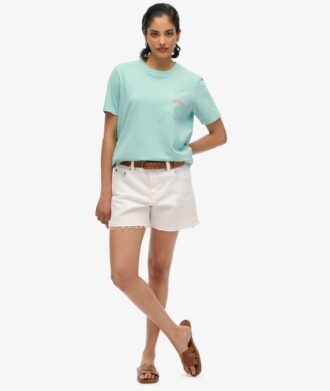 T-shirt à poche teint en pièce avec logo Essential