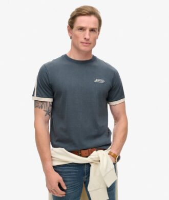 T-shirt rayé rétro avec logo Essential