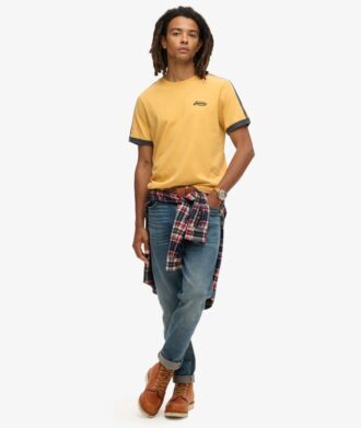 T-shirt rayé rétro avec logo Essential