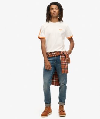 T-shirt rayé rétro avec logo Essential
