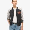 Veste aviateur en jersey avec imprimé « College Script » Veste aviateur en jersey avec imprimé « College Script »