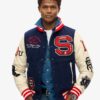 Veste aviateur universitaire avec écussons Veste aviateur universitaire avec écussons