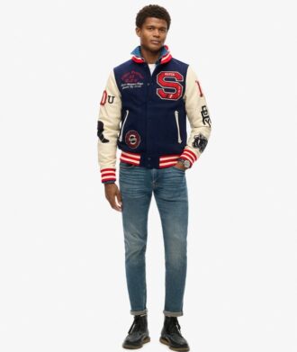 Veste aviateur universitaire avec écussons
