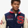 Veste aviateur universitaire avec écussons Veste aviateur universitaire avec écussons