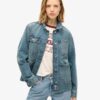 Veste de travail en denim brodée