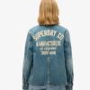 Veste de travail en denim brodée