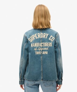 Veste de travail en denim brodée