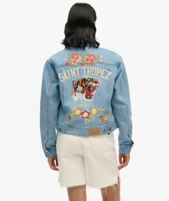 Veste en denim ornée